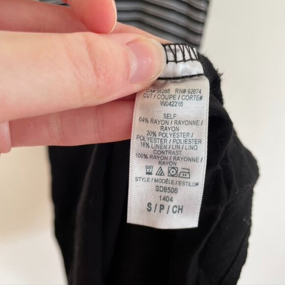 SPLENDID ANTHROPOLOGIE Tiered Maxi Dress Black White Striped Mixed Media Summer - Picture 8 of 14